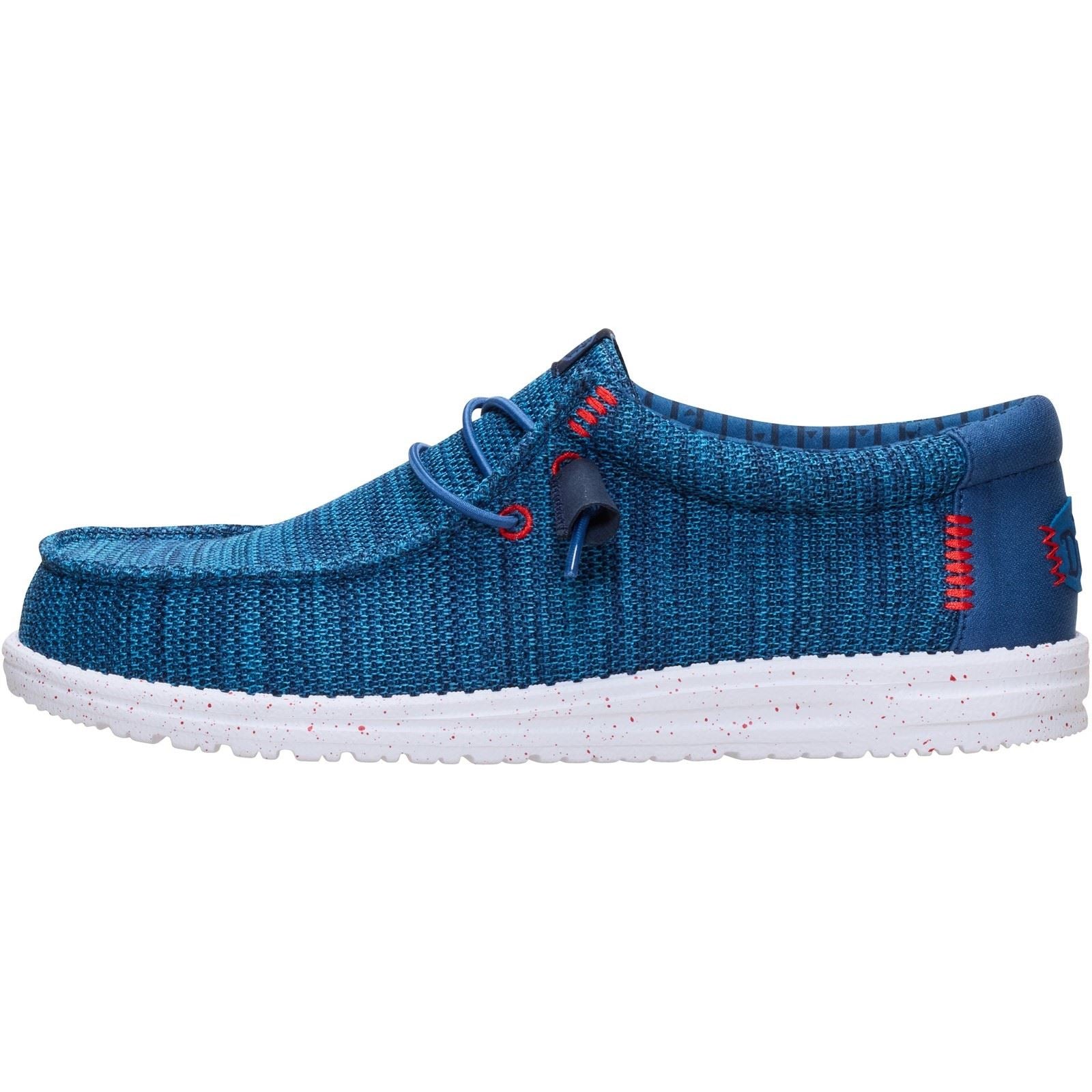HEYDUDE Wally Stretch Sox Mocassins En Polyester Pour Hommes En Bleu Ensign/Multi
