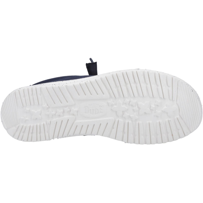 HEYDUDE Wally Canvas Chaussures Bateau En Coton 100% Pour Hommes, Couleur Marine