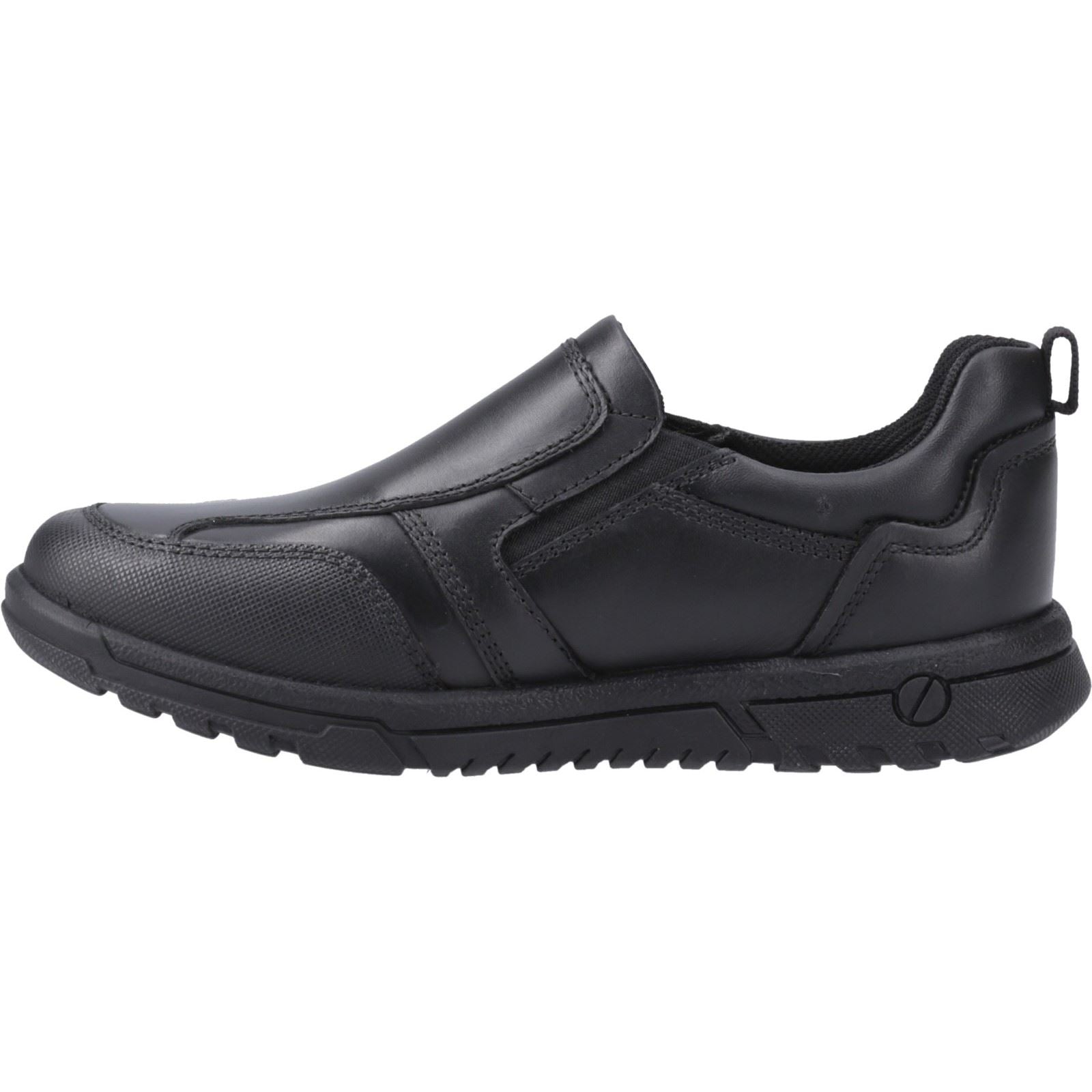 Hush Puppies Sergio Chaussures Noires Pour Garçons En Cuir