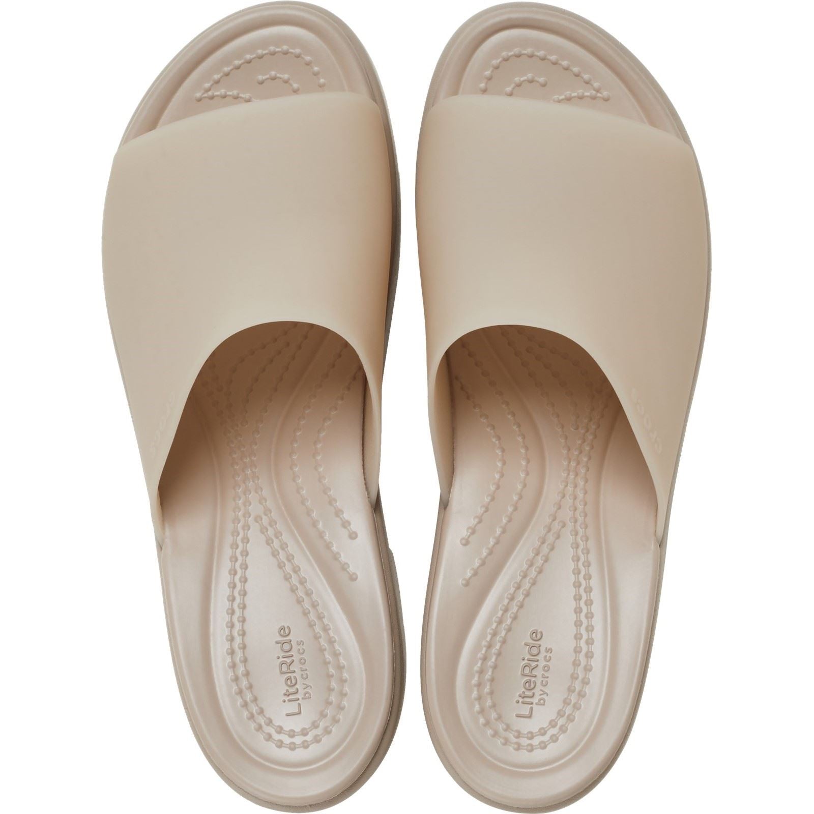 Crocs Brooklyn Slide Heel Sandales Pour Femmes De Couleur Taupe