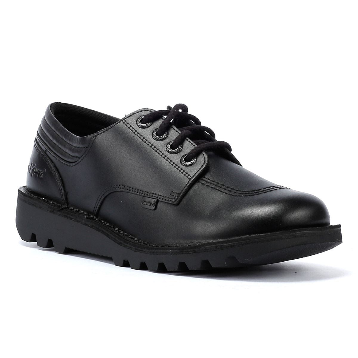 Kickers Kick Lo Padded Chaussures Noires En Cuir Pour Hommes