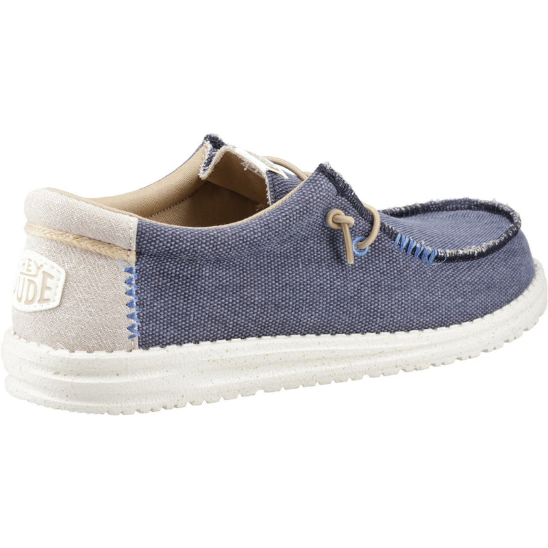 HEYDUDE Wally Coastline Chaussures Bateau En Tissu Pour Homme, Bleu Marine