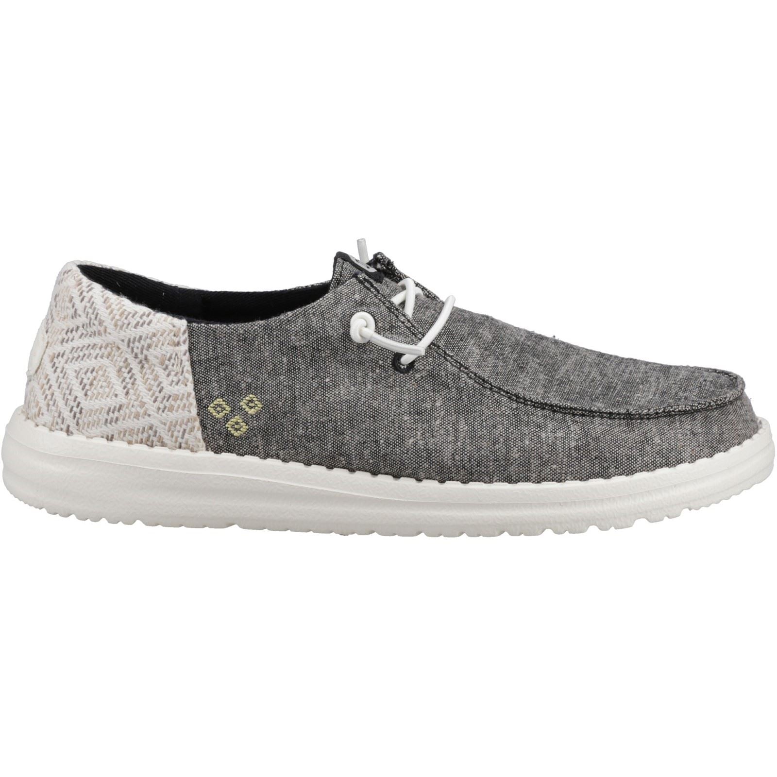 HEYDUDE Wendy Funk Surf Baja Chaussures Mocassins Pour Femme En Mélange De Coton Noir/Multicolore