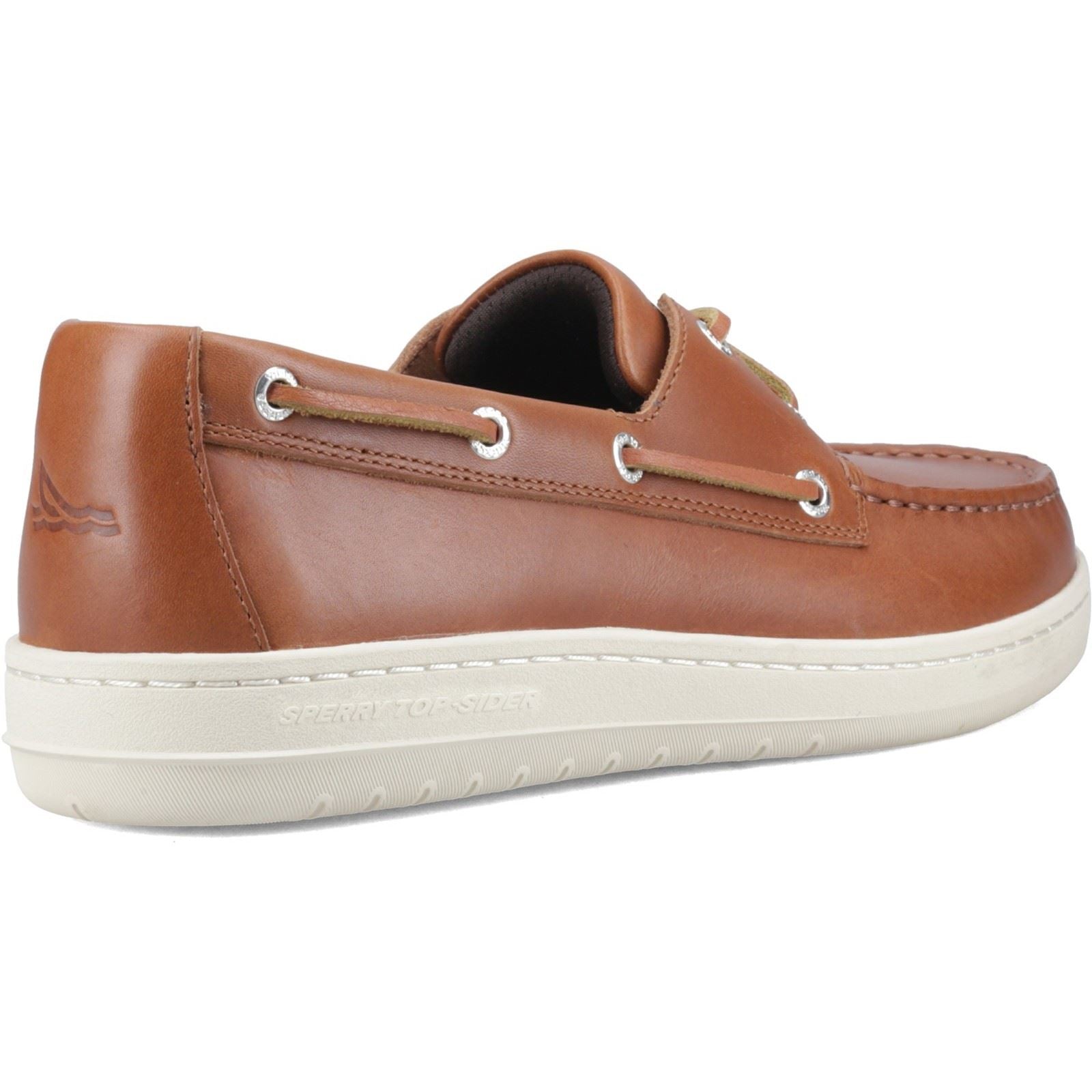 Sperry Strake 2-Eye Boat Chaussures Bateau En Cuir Pour Hommes Ouvertes Couleur Tan