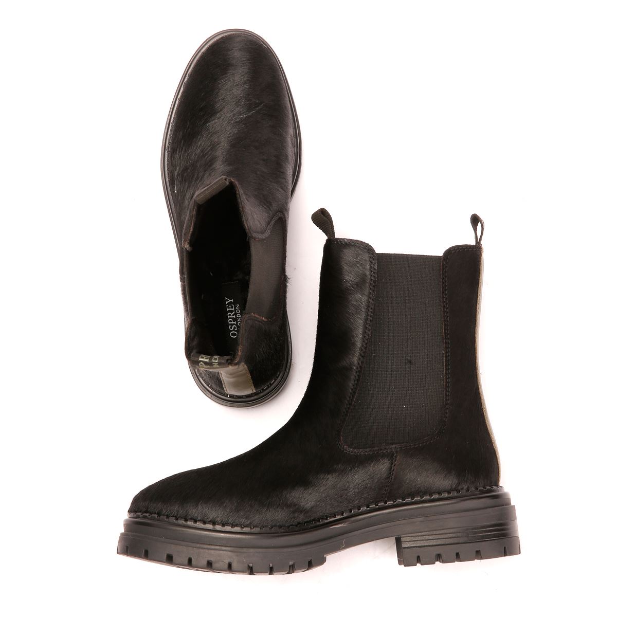 Osprey London The Hampton Chelsea Bottes Noires En Cuir Pour Femmes