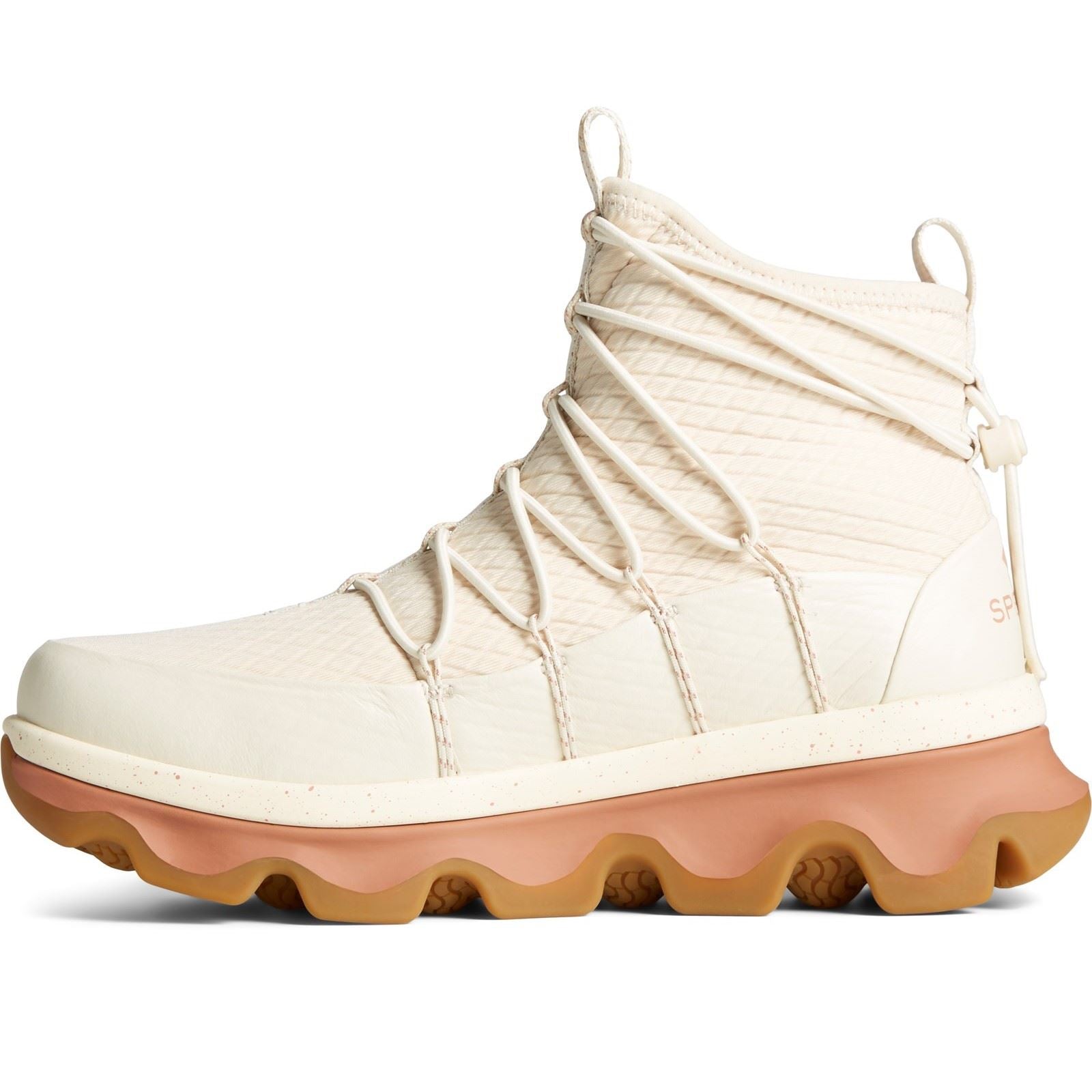 Sperry Saltwater 3D Bottes En Caoutchouc Blanches En Tissu