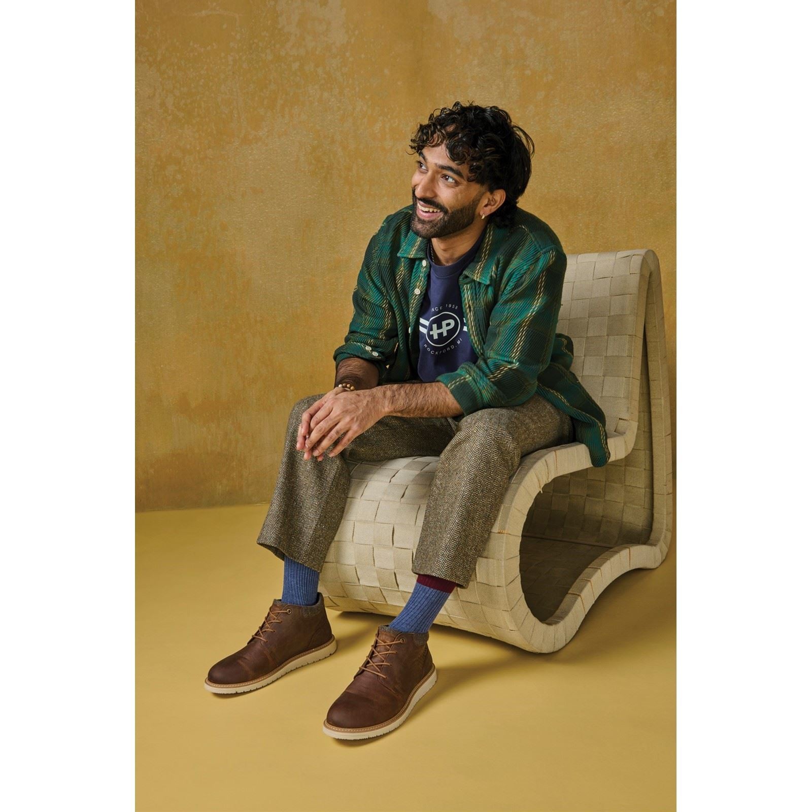 Hush Puppies Jenson Chaussures De Cheville Pour Homme En Cuir Beige