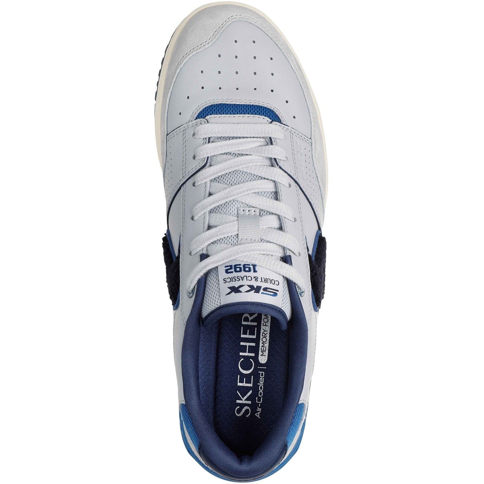 Skechers S-1992 Baskets En Cuir Pour Hommes Gris/Bleu