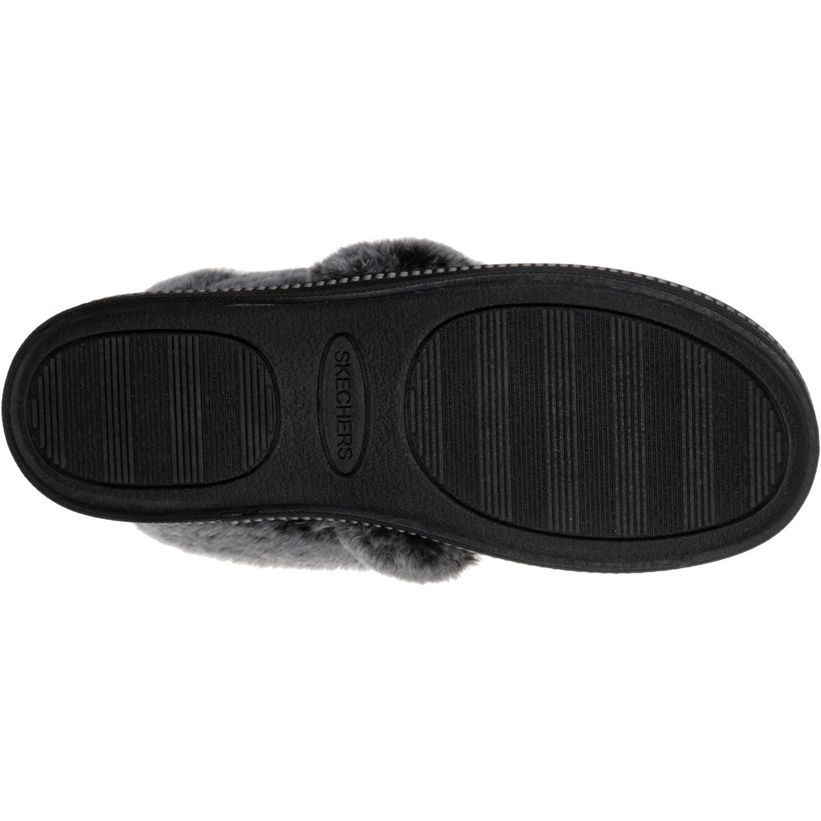 Skechers Cozy Campfire-Team Toasty Chaussons Noirs Pour Femmes En Synthétique