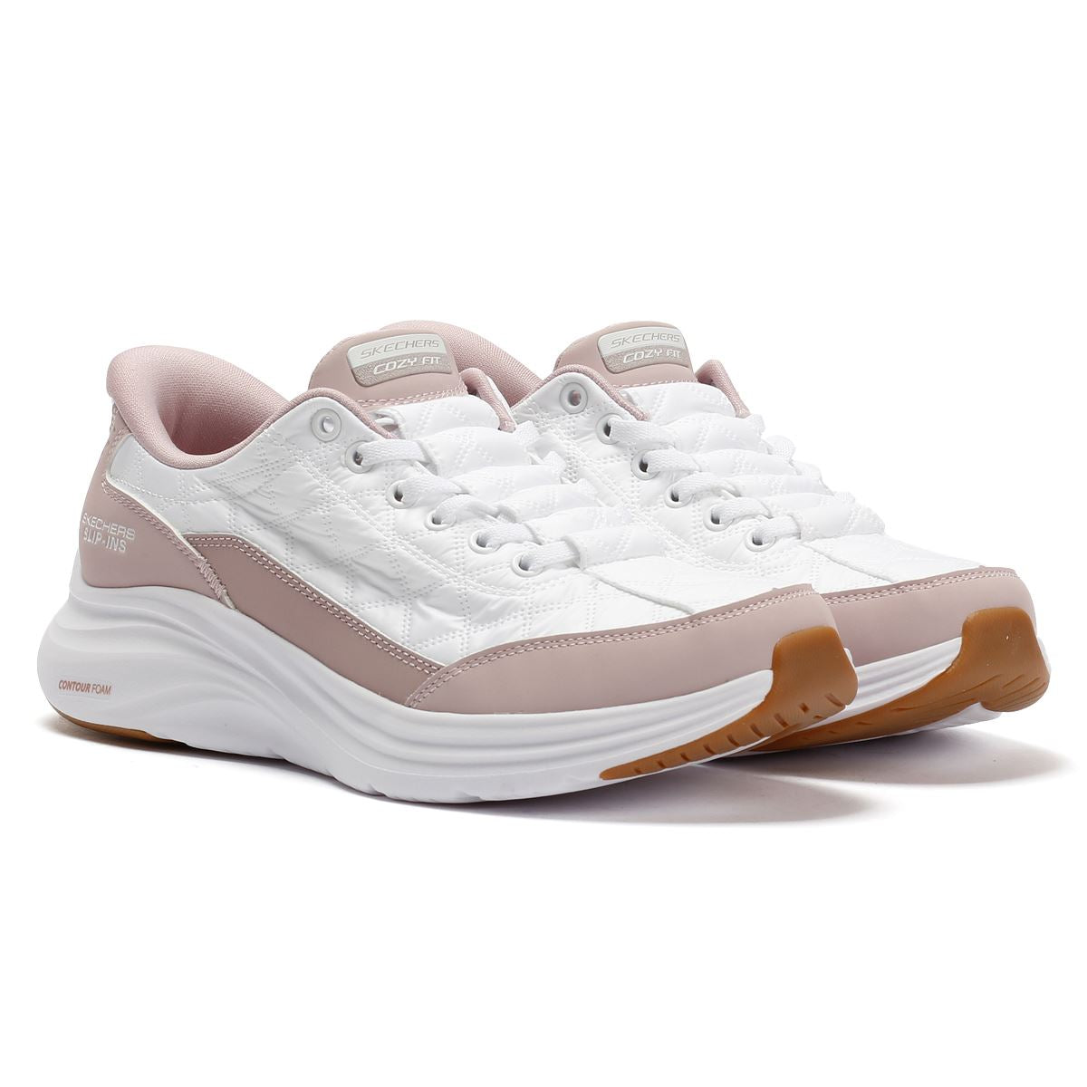 Skechers Slip-Ins Contour Foam Cozy Fit Baskets Blanches Pour Femmes