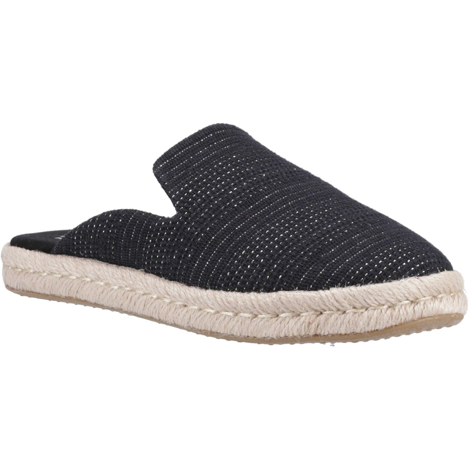 TOMS Santiago Mule Chaussons Métalliques Noirs Pour Femmes En Textile