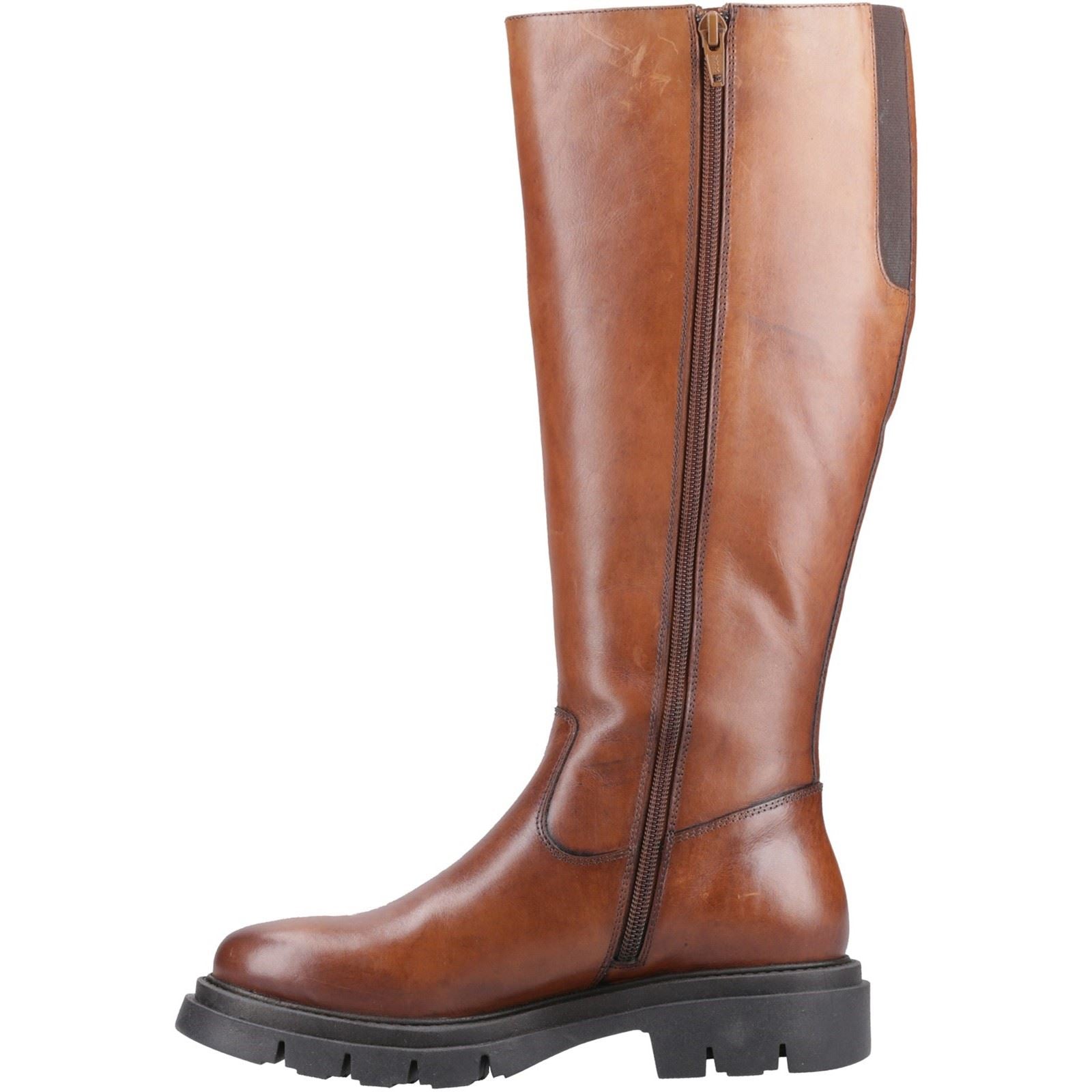 Hush Puppies Rowan Bottes Marron En Cuir Pour Femmes