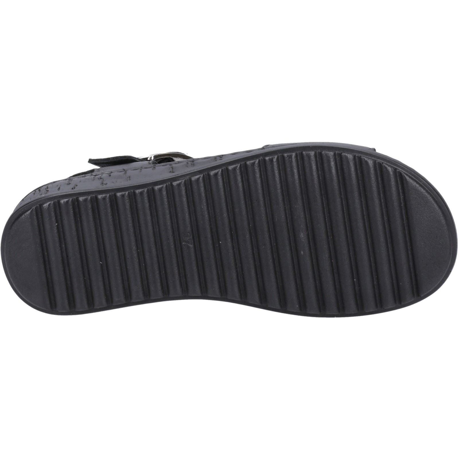 Hush Puppies Ellie Sandales Noires/Noires Pour Femmes En Cuir