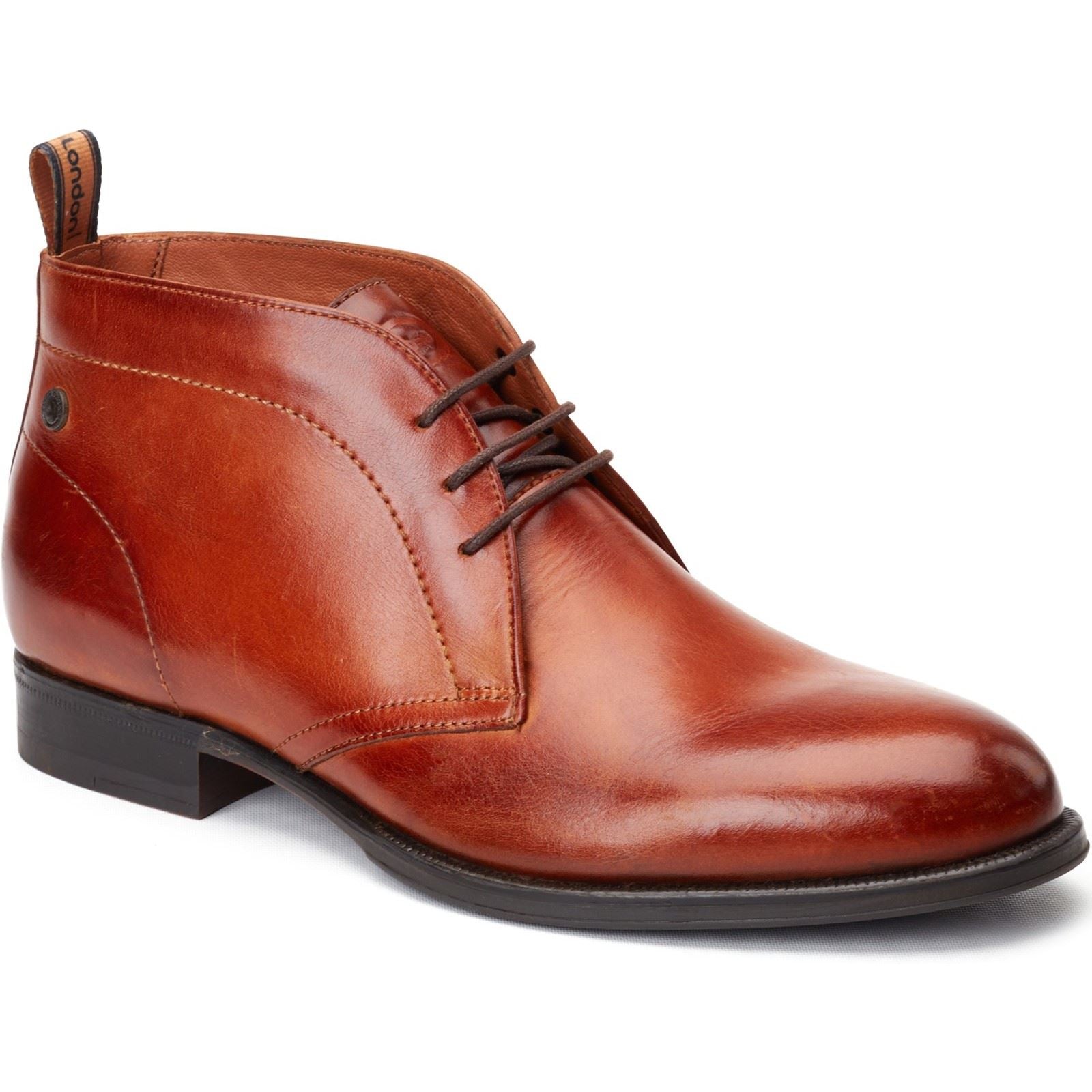 Base London Wallis Bottes Chelsea En Cuir Pour Hommes En Tan Brûlé