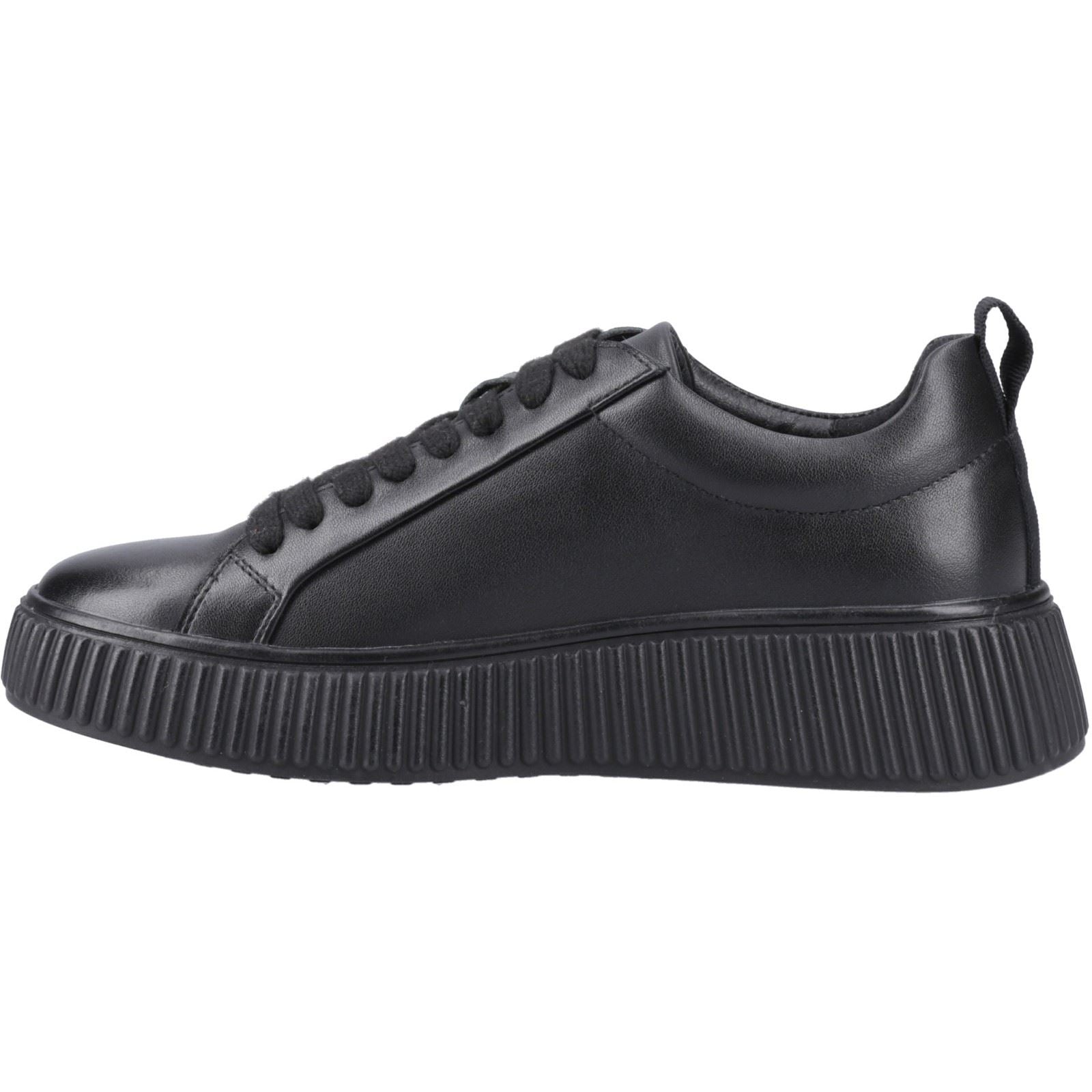 Hush Puppies Harlow Chaussures De Sport Pour Femmes En Cuir Noir/noir