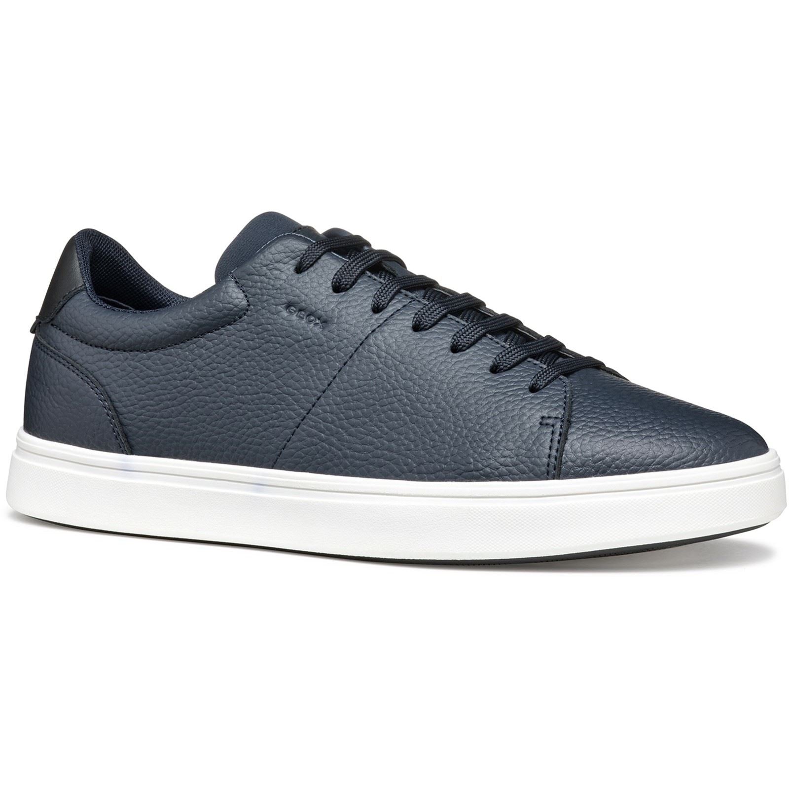 Geox U BALTMOORE Chaussures De Sport Pour Homme En Cuir Bleu Marine