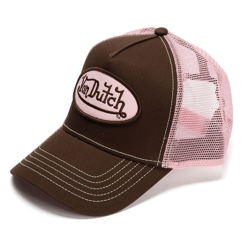 Von Dutch Staple Trucker Casquettes En Coton Chocolat/Rose