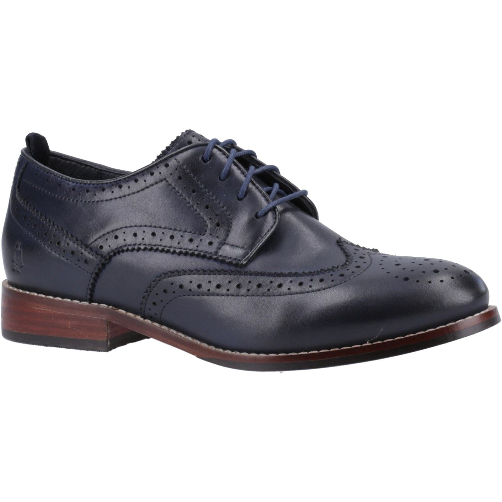 Hush Puppies Natalia Chaussures Richelieu En Cuir Bleu Marine Pour Femmes