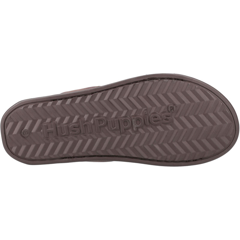 Hush Puppies Callum Slide Sandales Homme En Cuir Marron