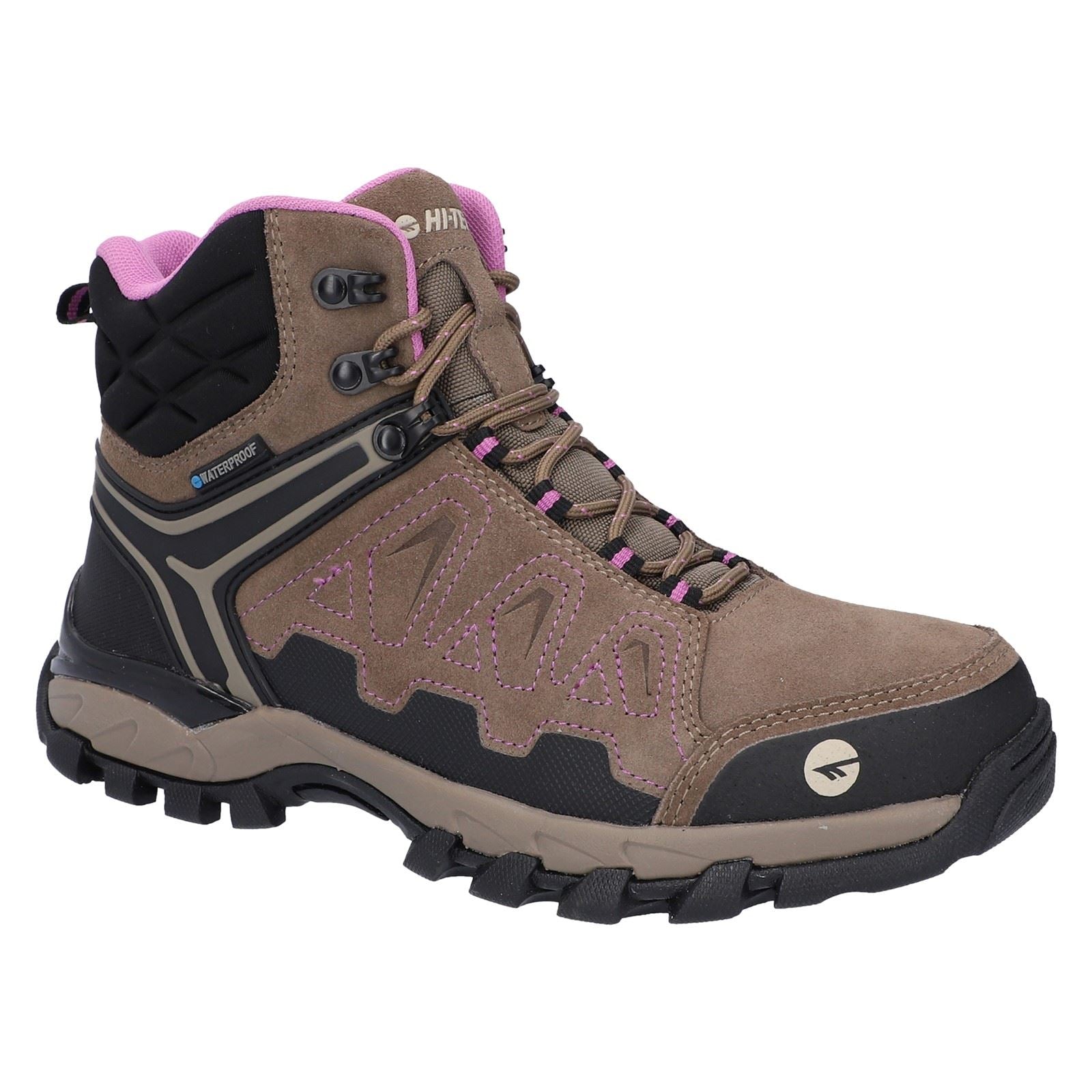 Hi-Tec V-Lite Explorer WP Bottes De Randonnée En Cuir Velours De Vache Pour Femmes Marron/lilas