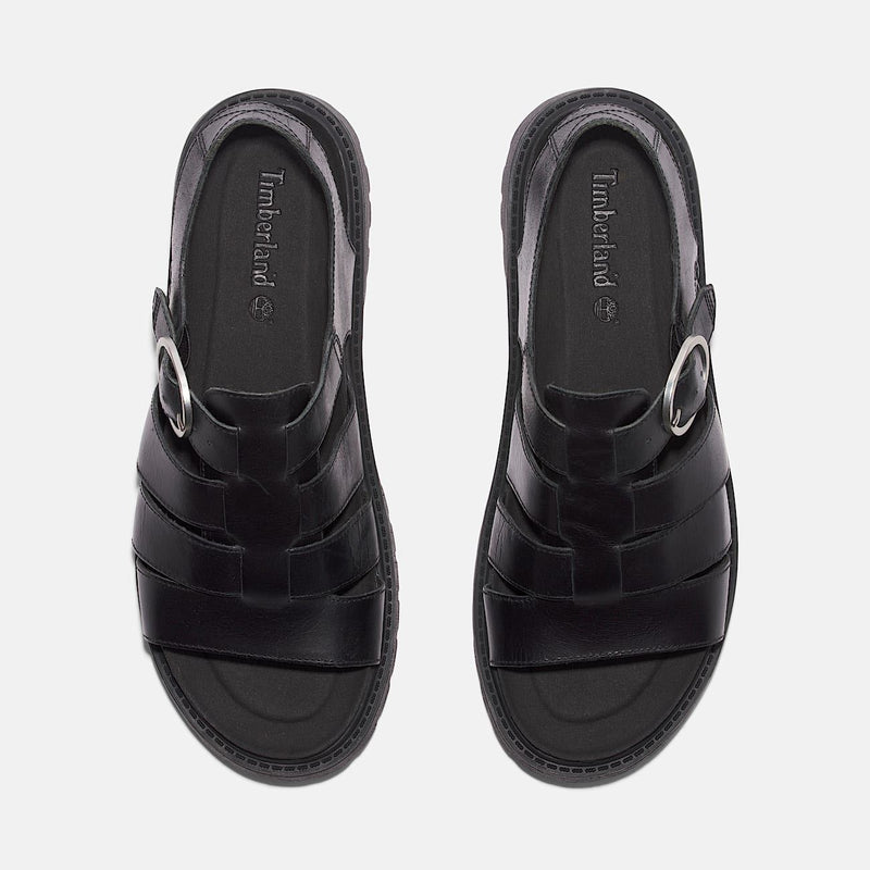 Timberland Clairemont Way Fisherman Sandales Noires Pour Femmes En Cuir