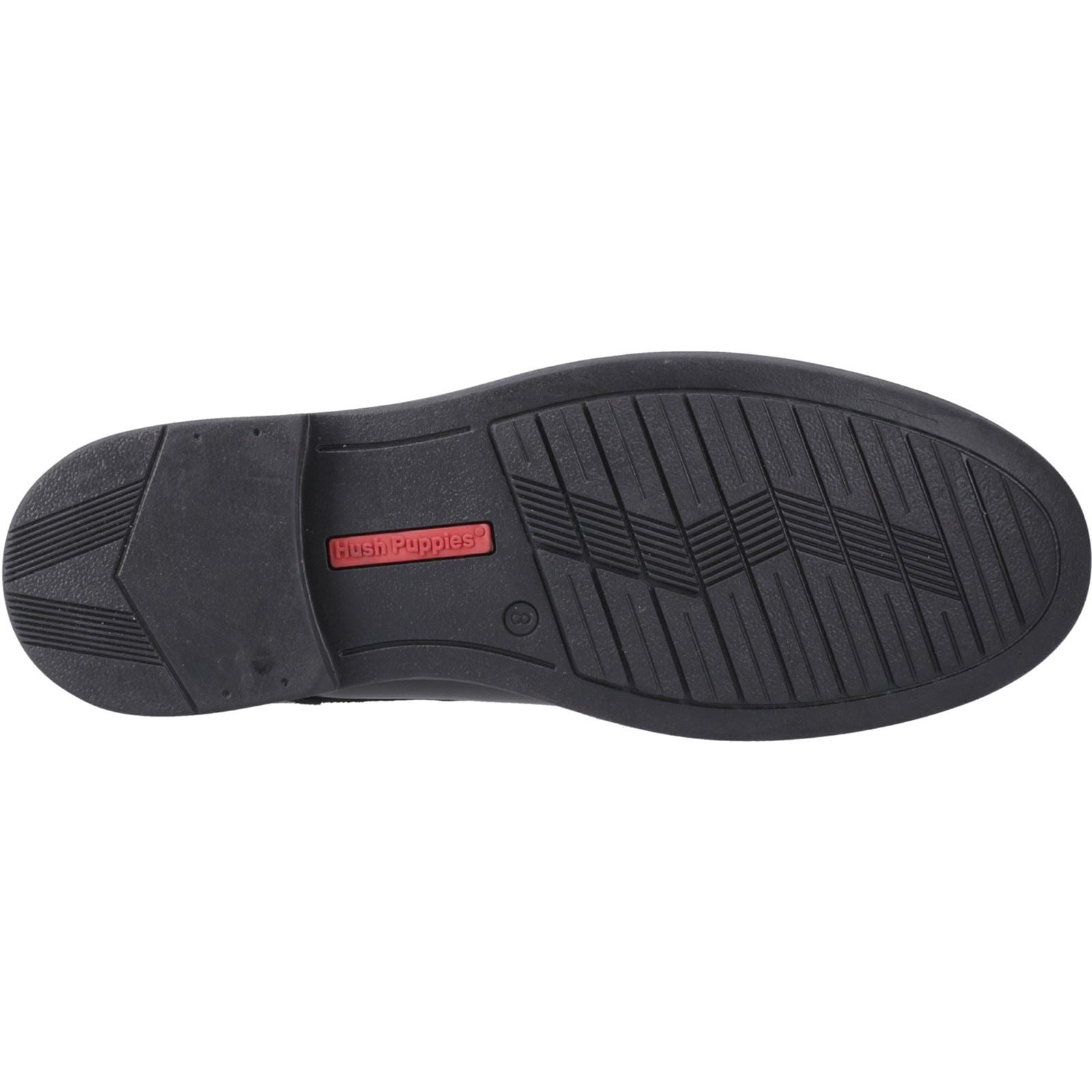 Hush Puppies Tim Monk Chaussures Noires Pour Garçons En Cuir