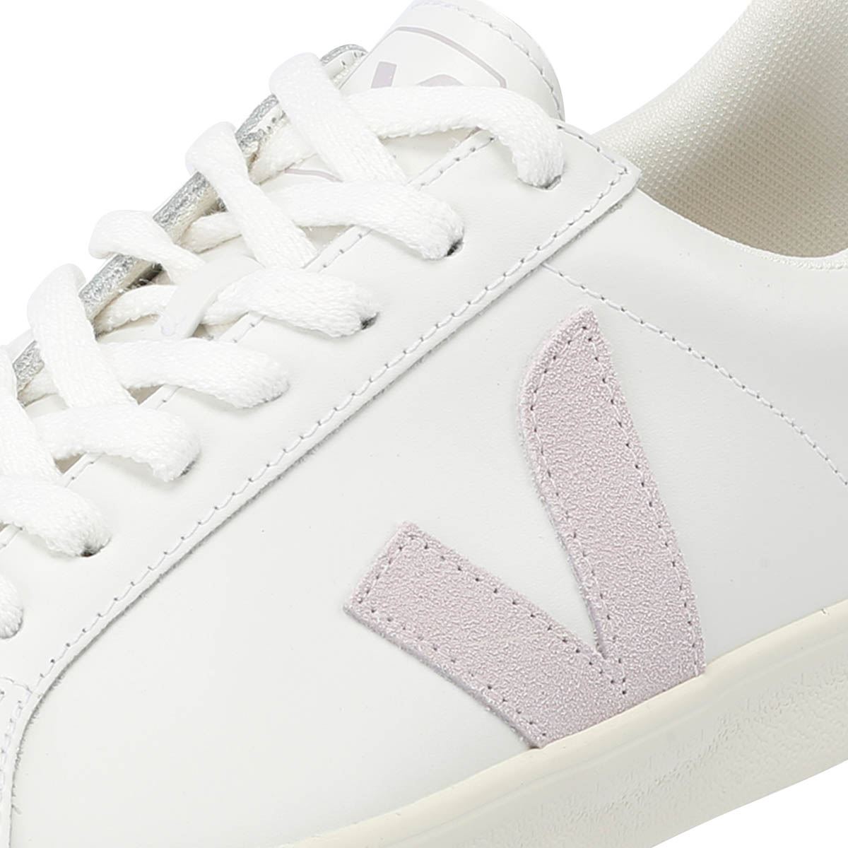 Veja Esplar Baskets Femme En Cuir Blanc/Parme