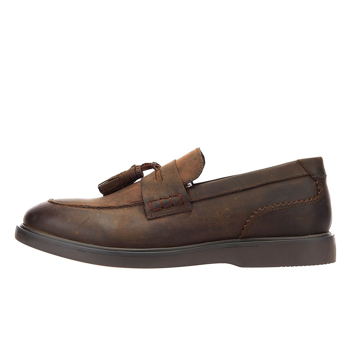 Hudson Mocassins Pour Hommes En Cuir Marron Cato Loafer Crazy