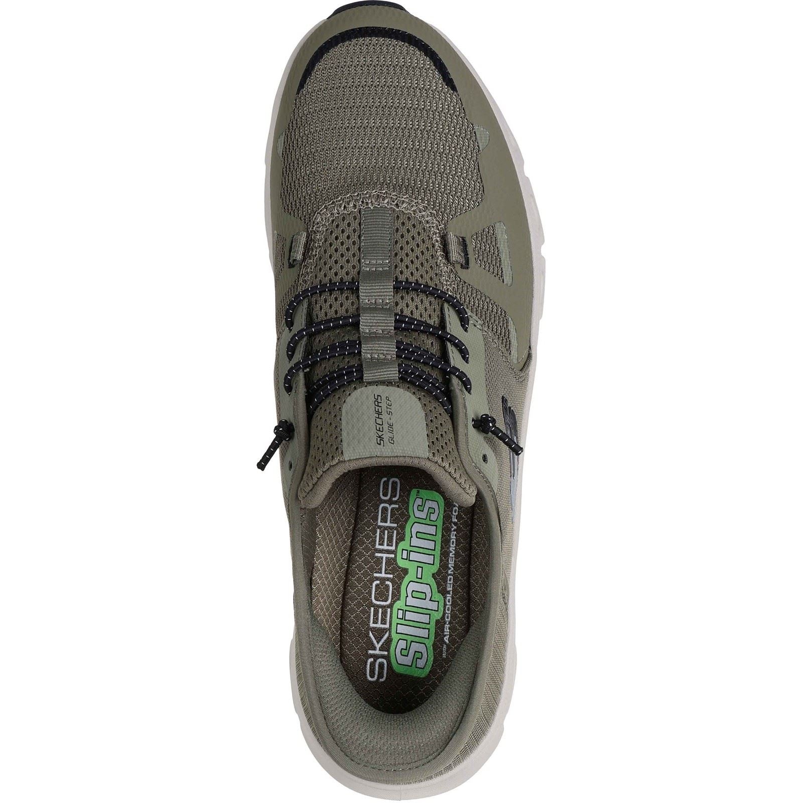 Skechers Glide-Step Pro Baskets Noires/Olives En Textile Pour Hommes