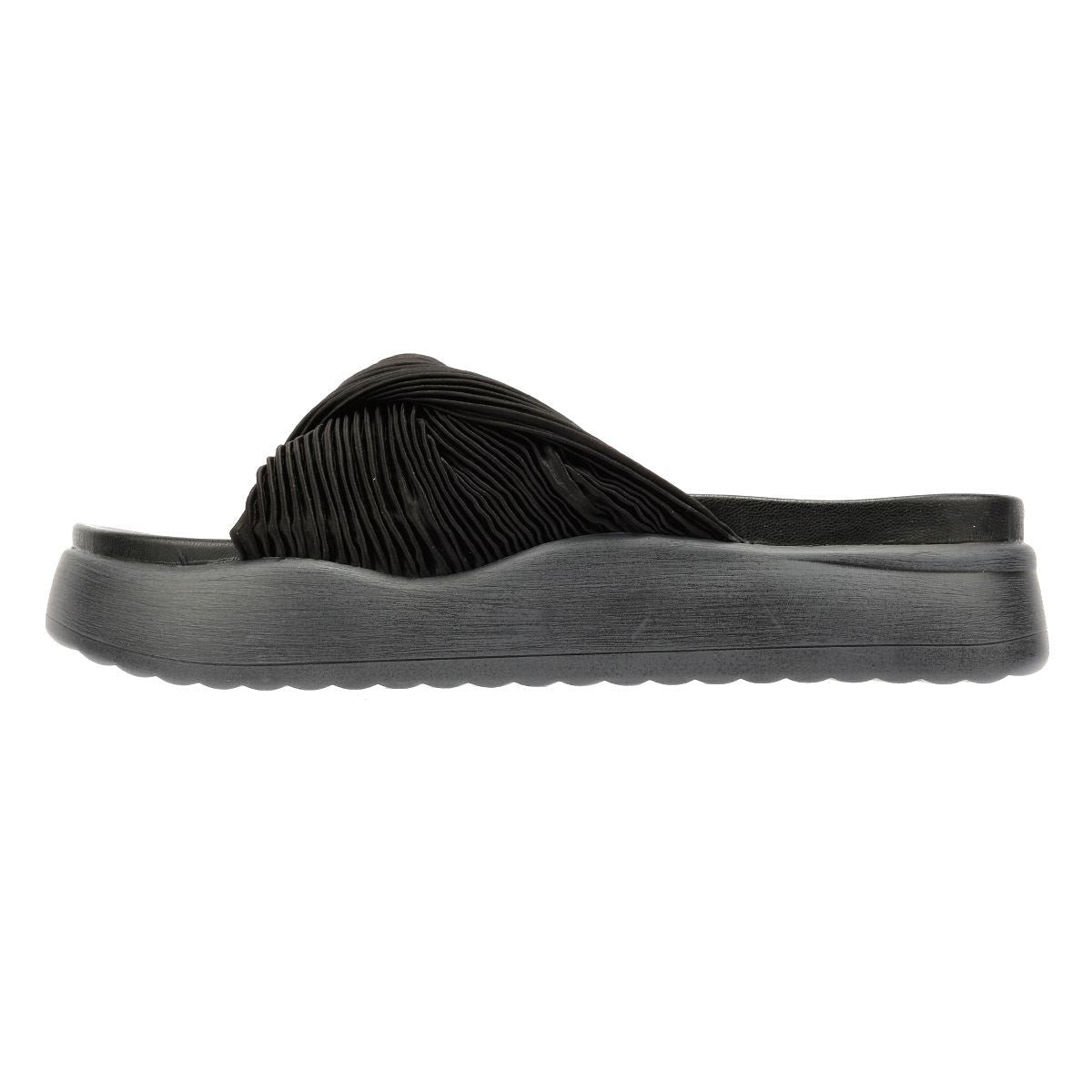 Desert Fleur Gabbro Sandales Noires Pour Femme En Satin