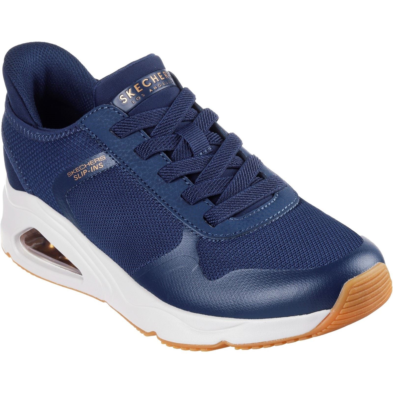 Skechers Tres-Air Uno Easy Steppers Sneakers En Toile Pour Femmes De Couleur Marine