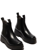 Fly London Medi Bottes En Cuir Noires Pour Femmes