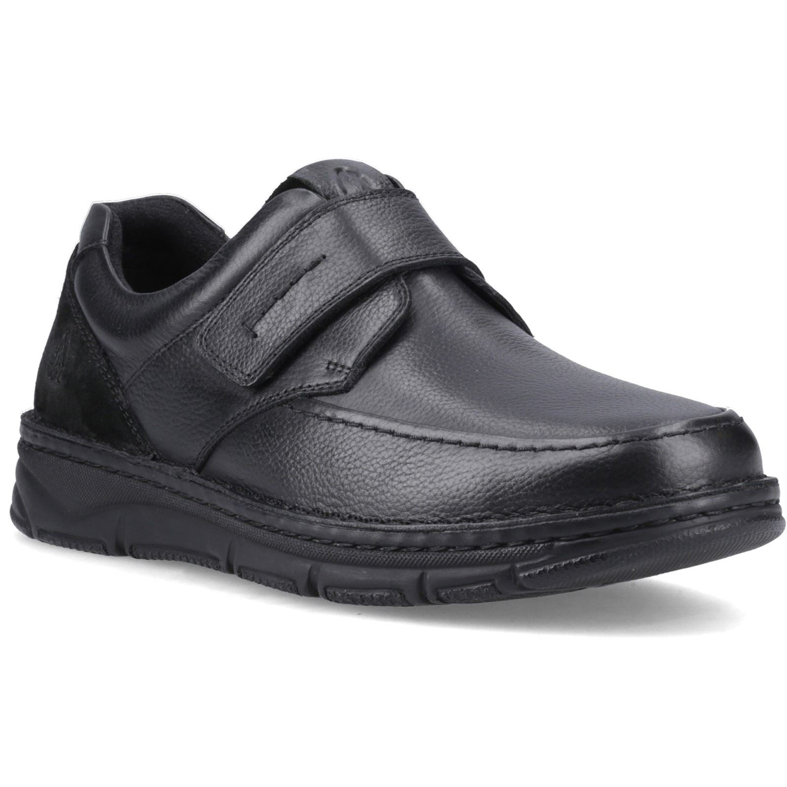 Hush Puppies Forde Touch Fastening Mocassins Noirs En Cuir Pour Hommes