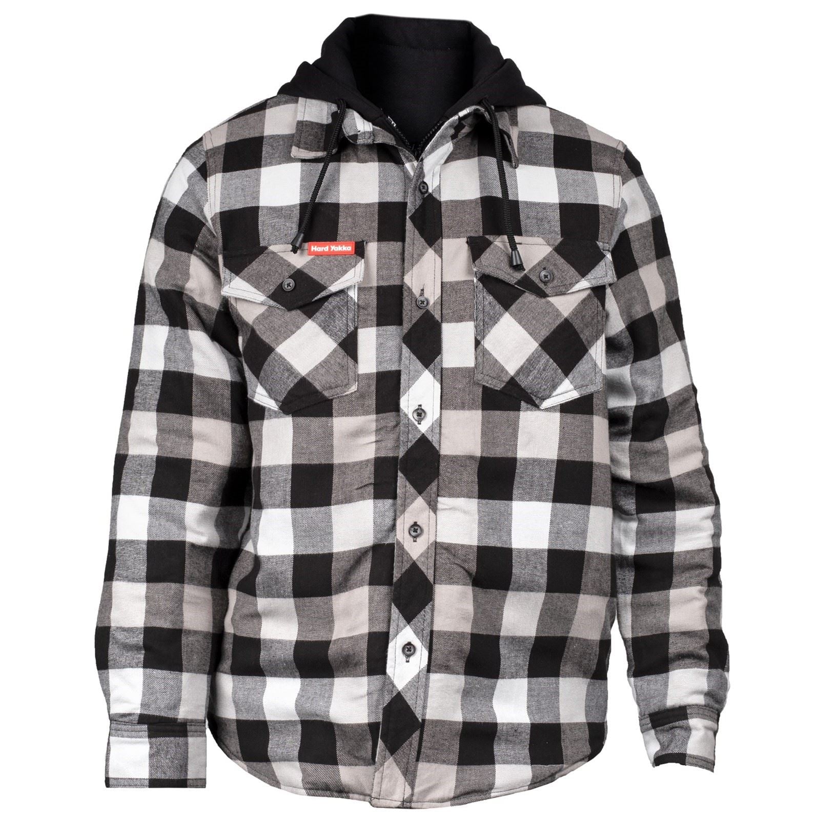 Hard Yakka Quilted Flannel Shacket Veste Chemise Grise Pour Homme