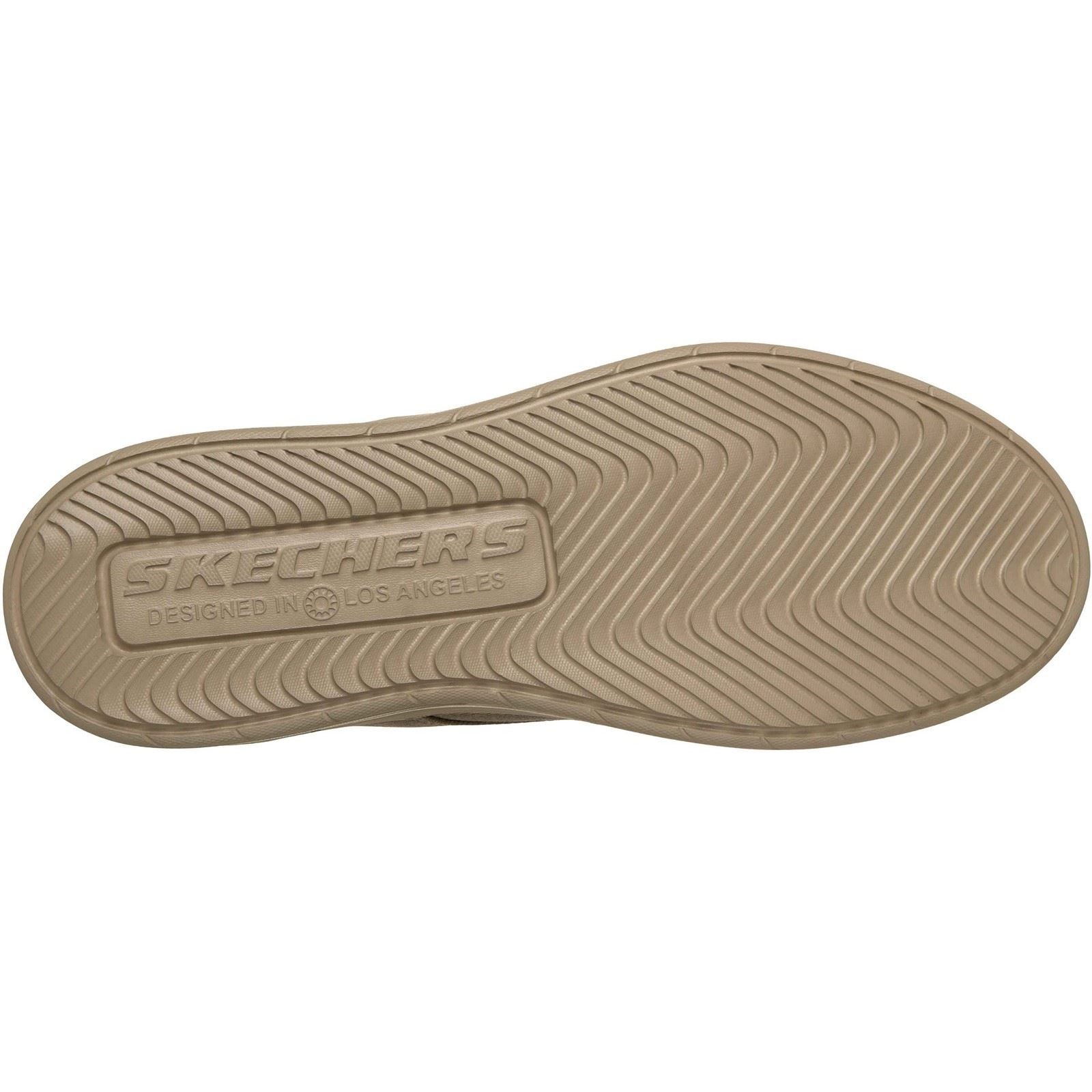 Skechers Hyland Justino Chaussures À Lacets Pour Hommes En Taupe Foncé En Textile