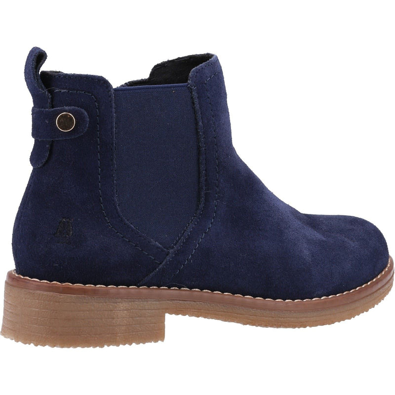 Hush Puppies Maddy Wide Bottes Plates Chelsea Pour Femmes En Suède Bleu Marine