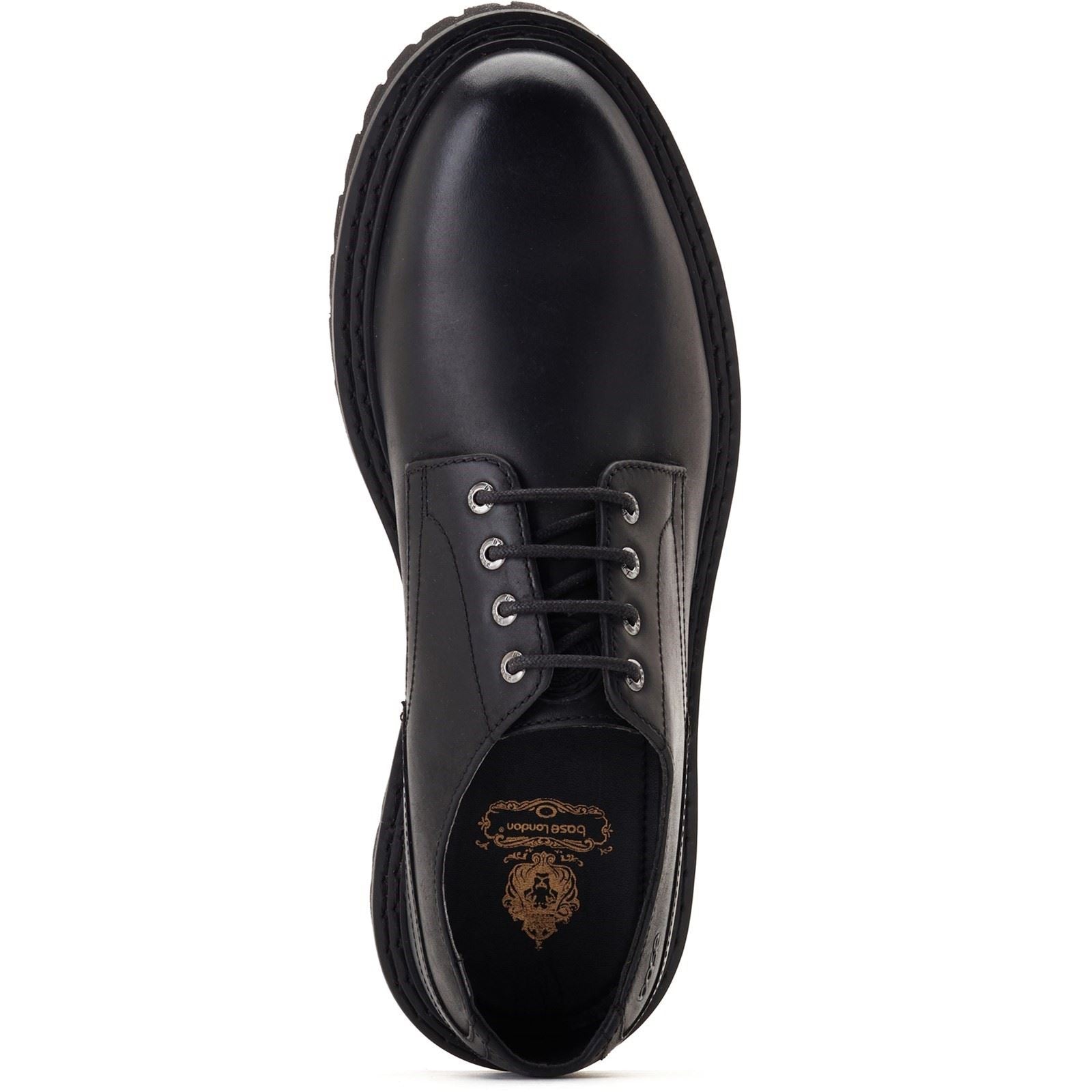 Base London Wick Chaussures En Cuir Noir À Lacets Pour Hommes