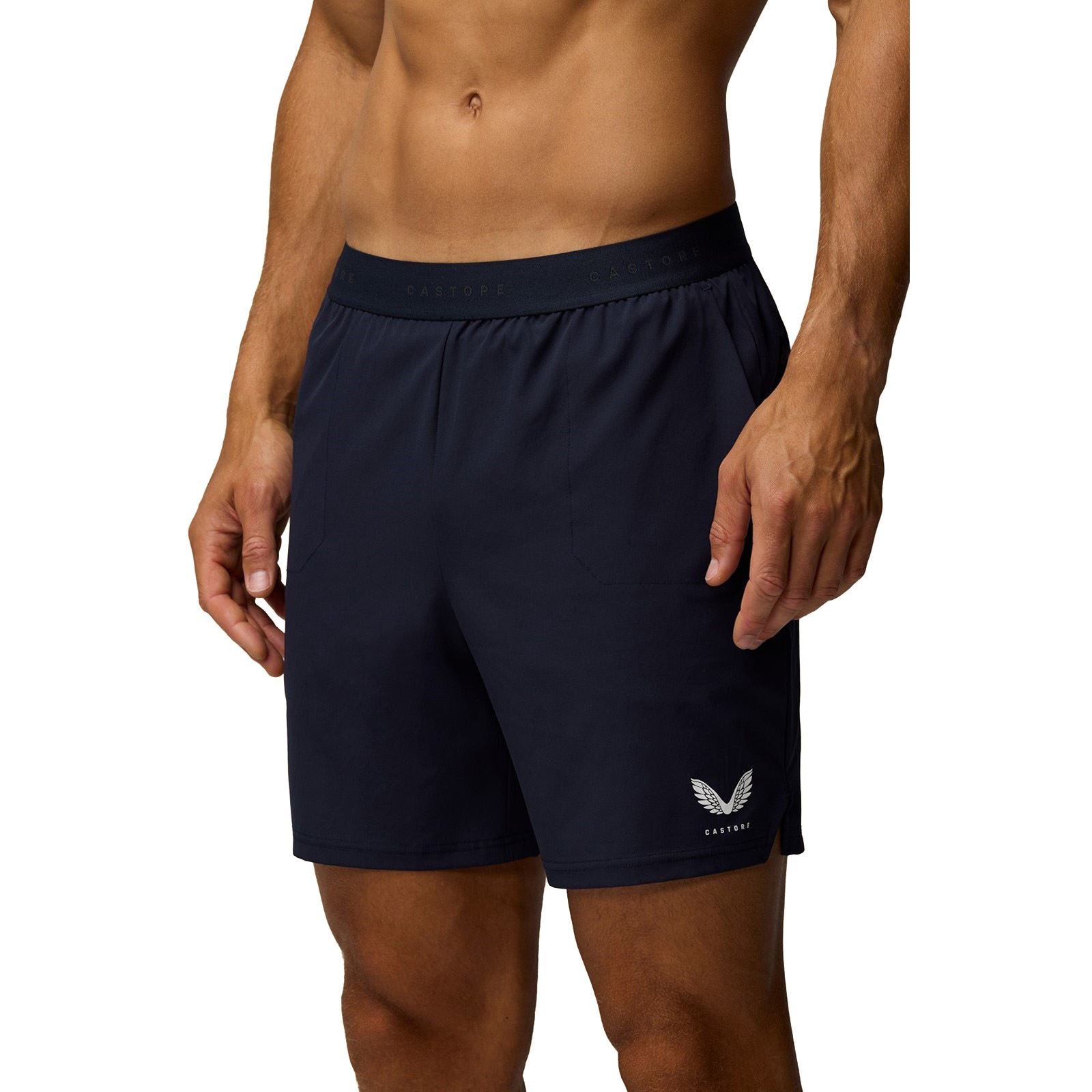 Castore Branded Elastic Shorts Shorts De Sport Bleus En Polyester Pour Homme