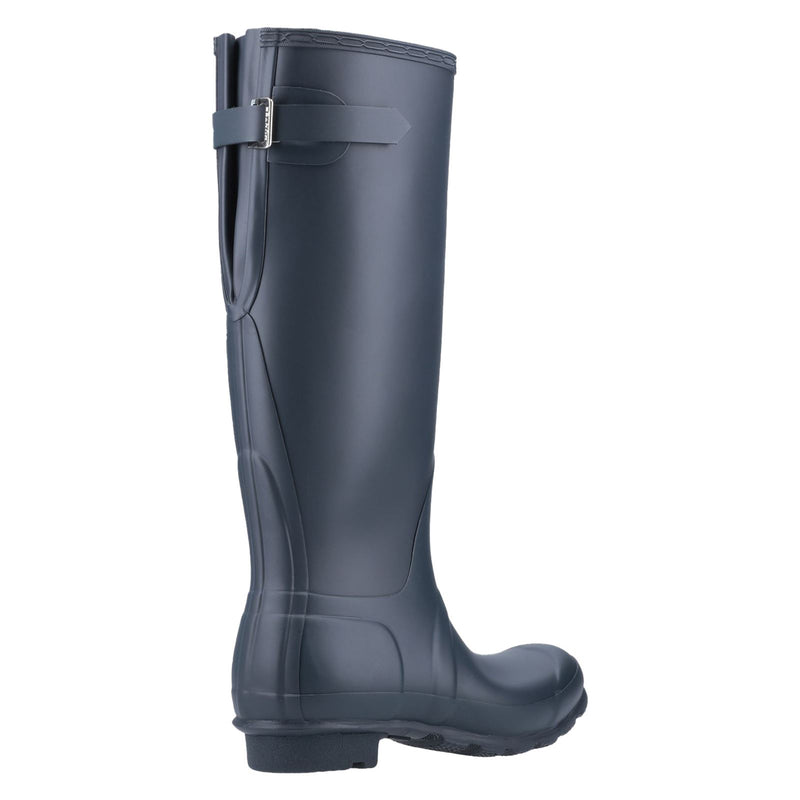 Hunter Original Tall Back Adjustable Bottes En Caoutchouc Bleu Marine Pour Femme