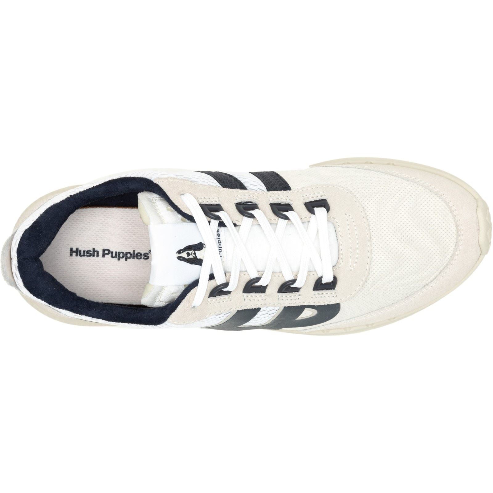 Hush Puppies Seventy8 Retro Runner Chaussures De Sport Blanches Pour Hommes En Suède