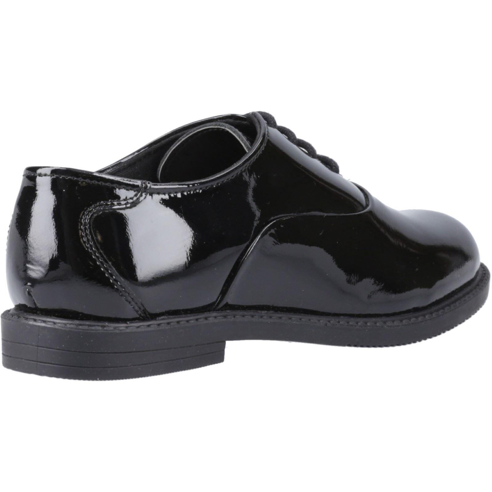Hush Puppies Nellie Patent Chaussures Oxford Noires En Cuir Pour Filles