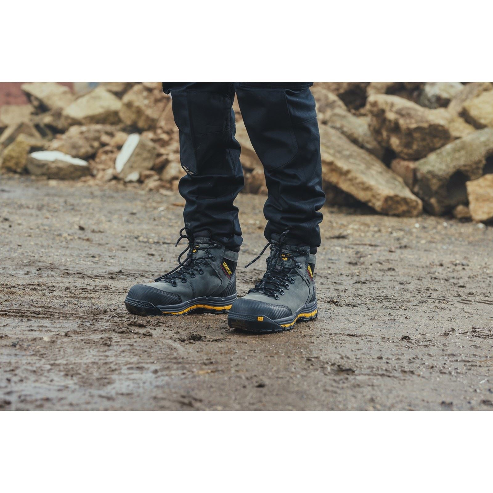 Caterpillar  Bottes De Sécurité Munising En Cuir Ombre Foncée
