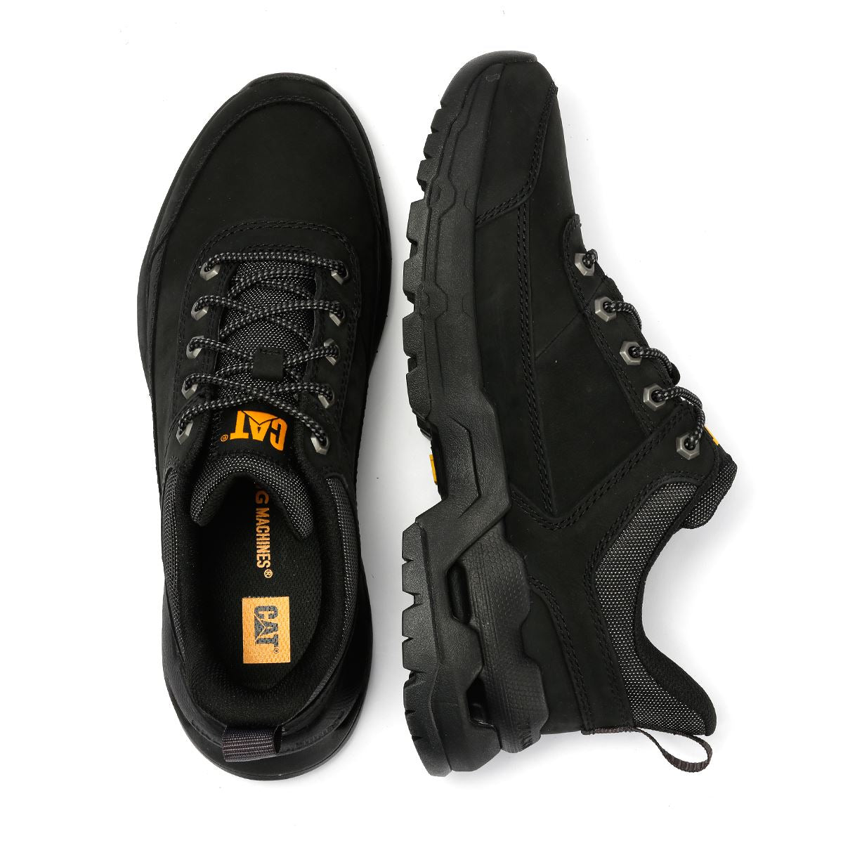 Caterpillar Surge Hiker Lo Waxy Chaussures À Lacets Noires En Nubuck Pour Homme