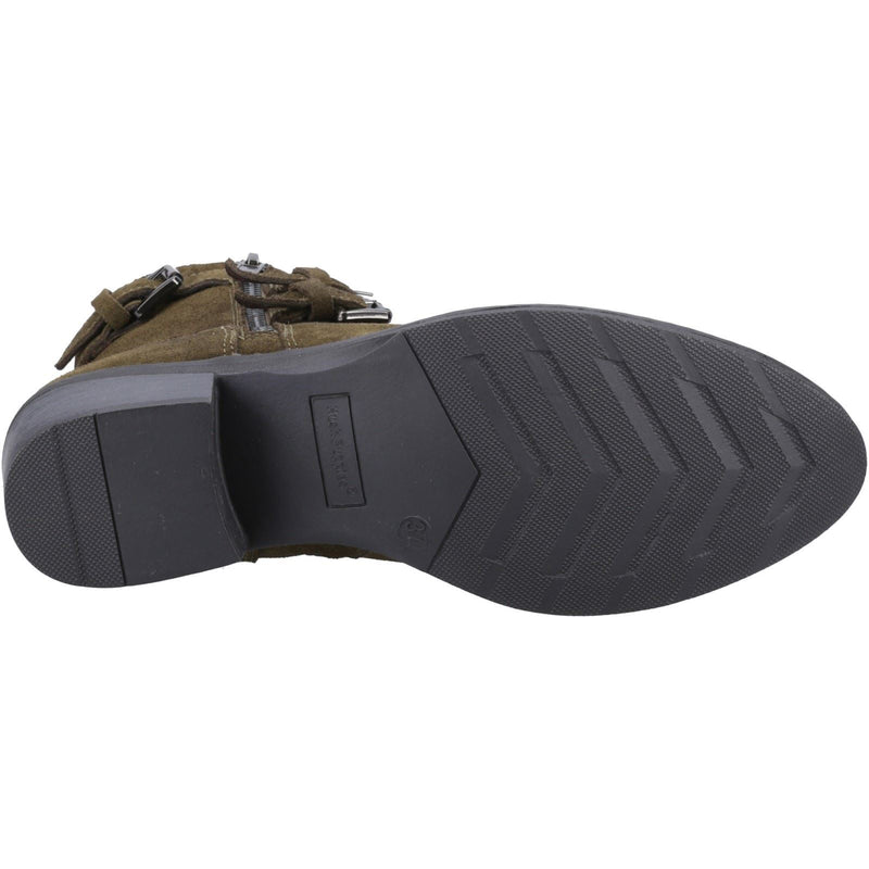 Hush Puppies Jenna Bottes En Cuir Pour Femme Couleur Khaki