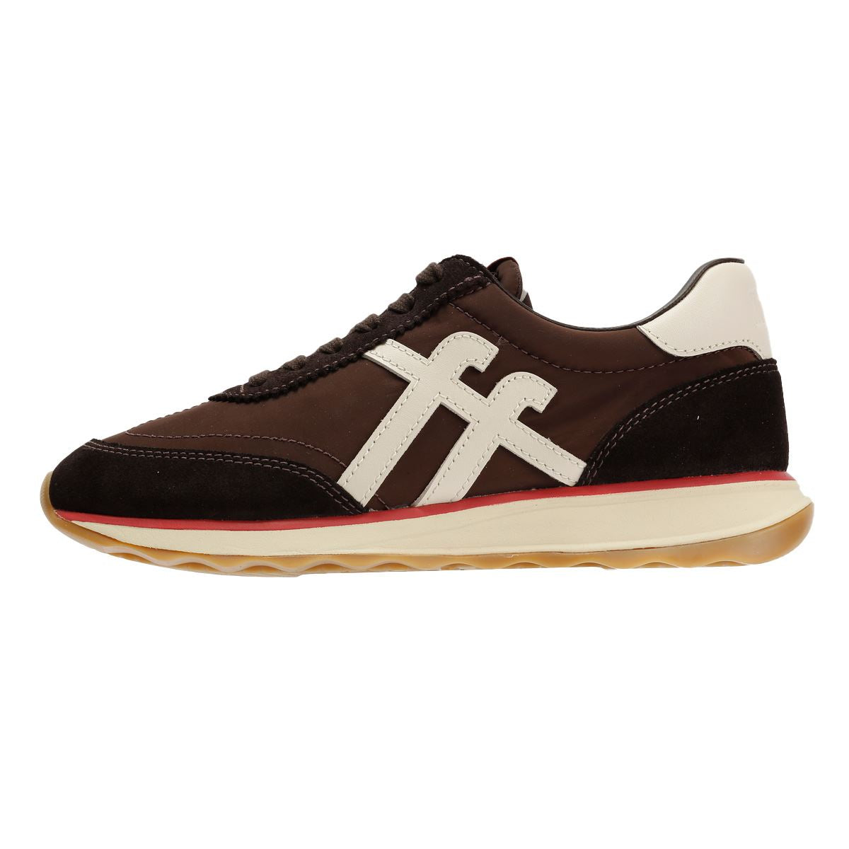 FitFlop Retro-Q FF Baskets Brunes En Nylon Pour Femmes