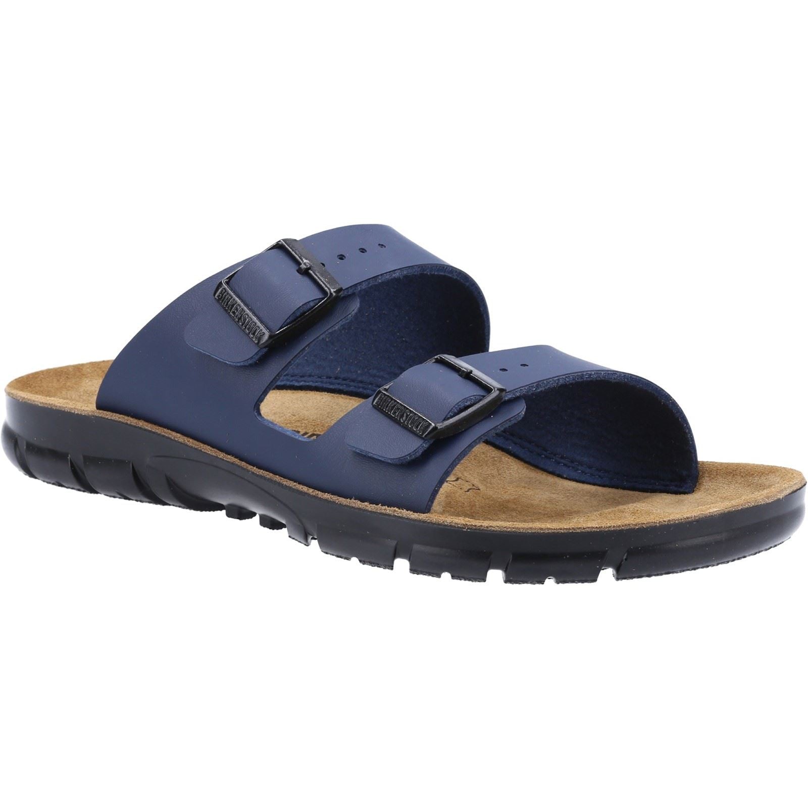 Birkenstock Bilbao Sandales Bleues En Cuir Pour Hommes
