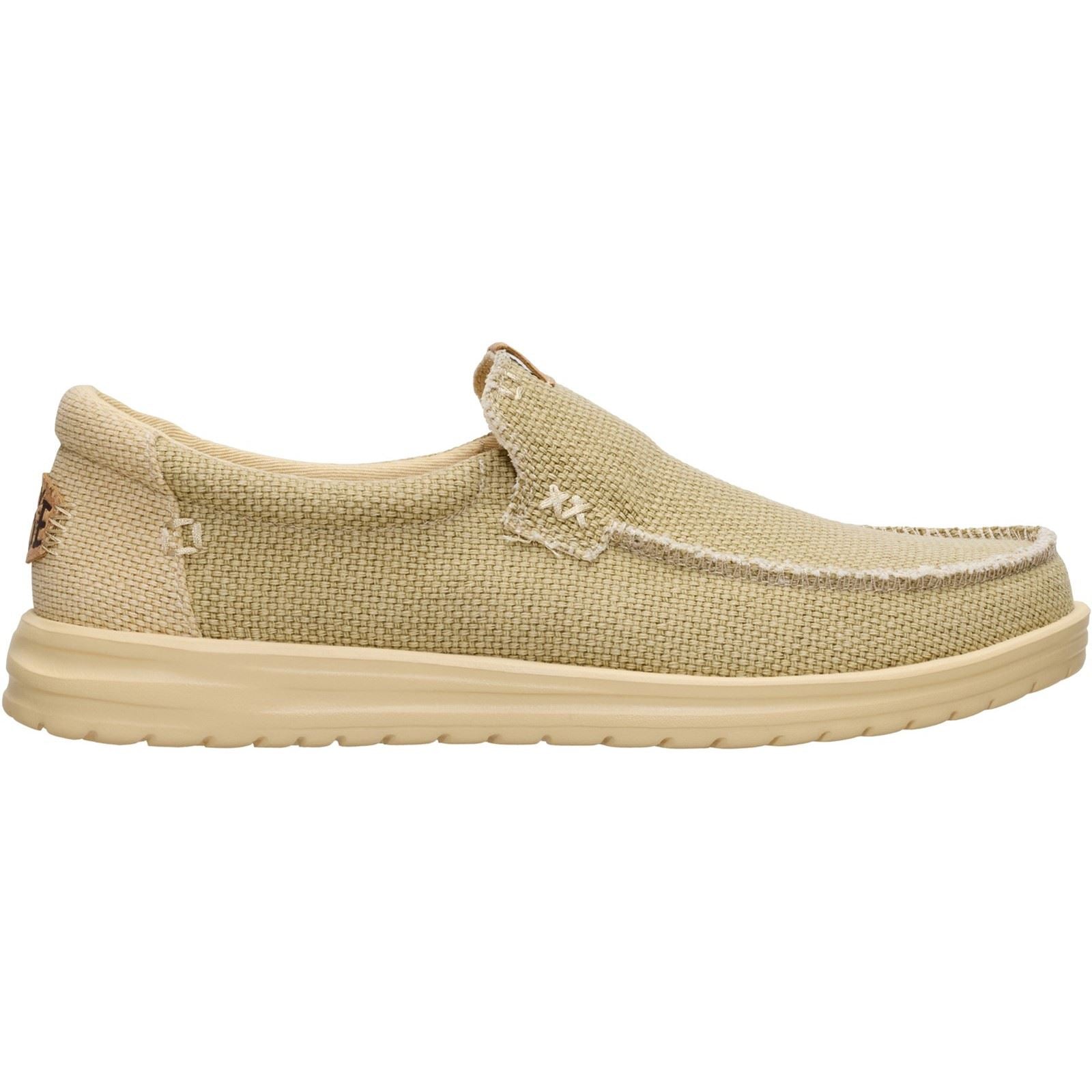 HEYDUDE Mikka Braided Mocassins En Textile Pour Hommes Olive Gris/Tan Boulder