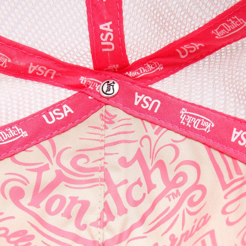 Von Dutch Staple Trucker Casquettes En Coton Rose