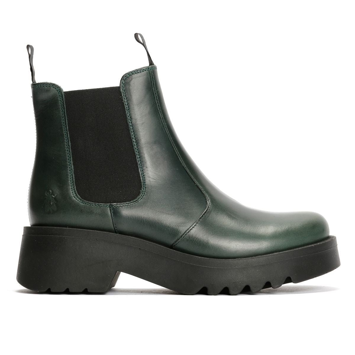 Fly London Medi Bottes En Cuir Vertes Pour Femmes