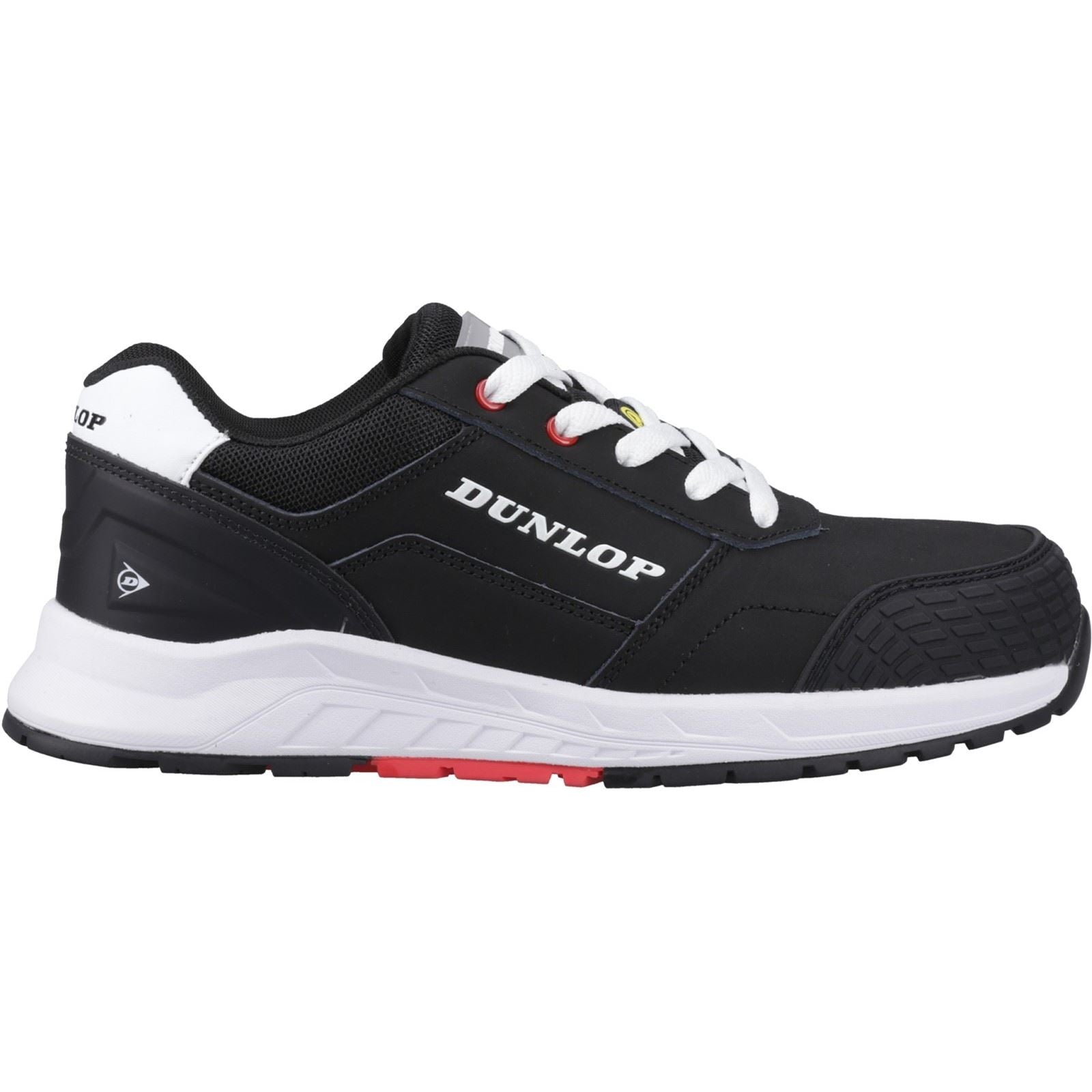 Dunlop Storm Baskets De Sécurité Pour Hommes En Nubuck Noires/Blanches/Rouges